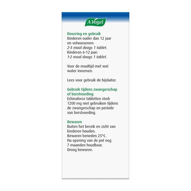 A.Vogel Echinaforce Bij Onvoldoende Weerstand En Griep Tabletten 30 stuks