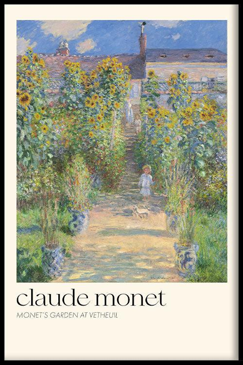 Walljar poster ingelijst - Claude Monet - De Tuin Van Monet In Vétheuil Poster ingelijst - 40 x 60 cm