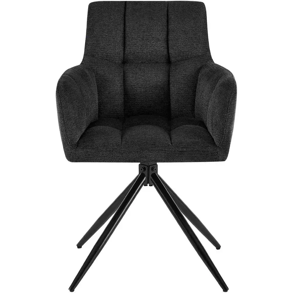 CLP Eetkamerstoel Jonah zwart Frame - Stof - zwart