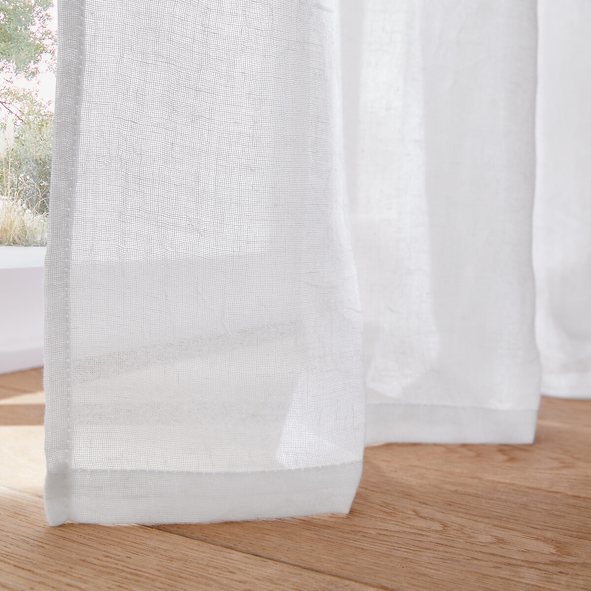 LA REDOUTE INTERIEURS<br>Cortina transparente de poliéster e linho com pregas Aron