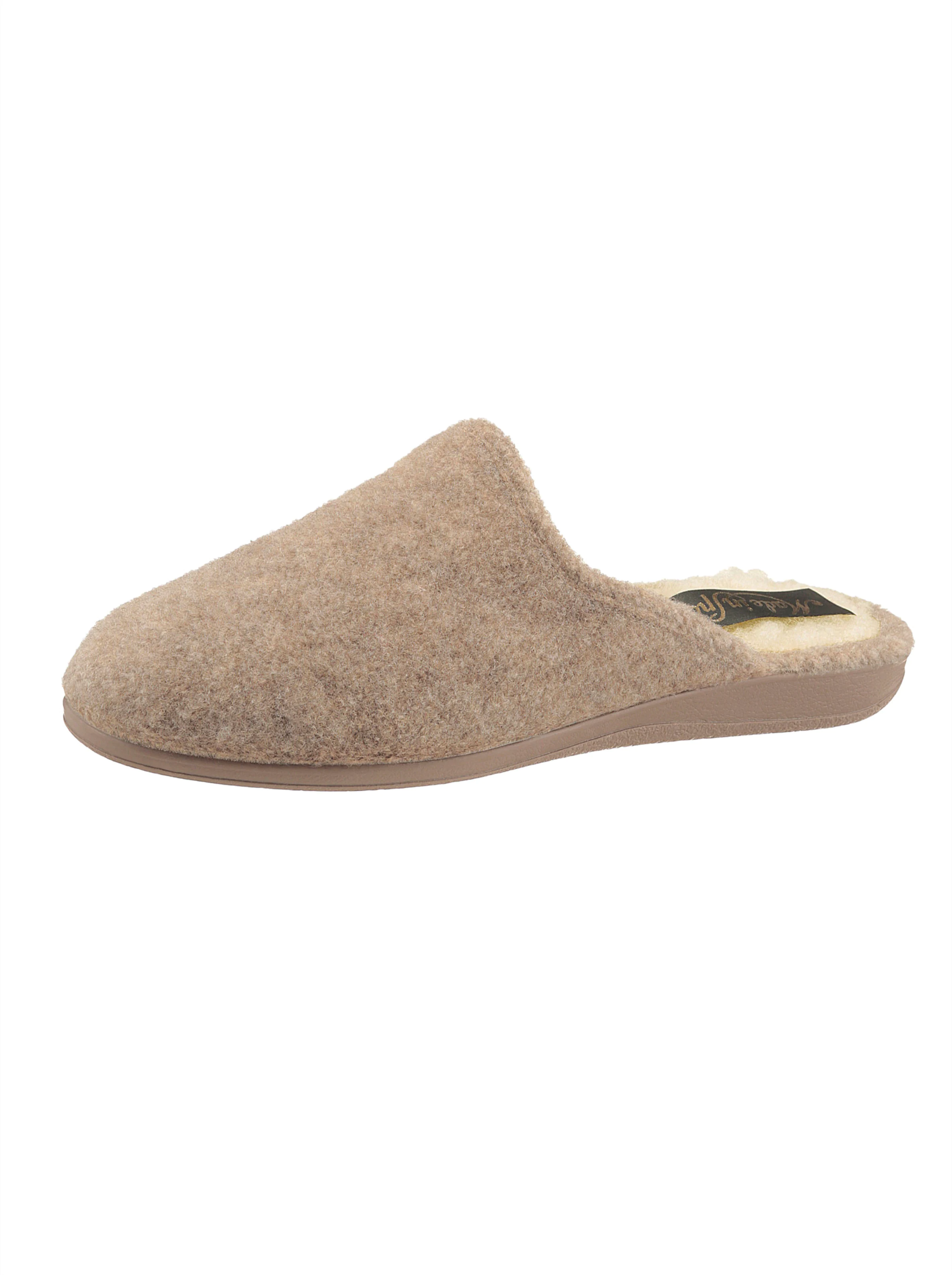 Pantoffel in blau + beige