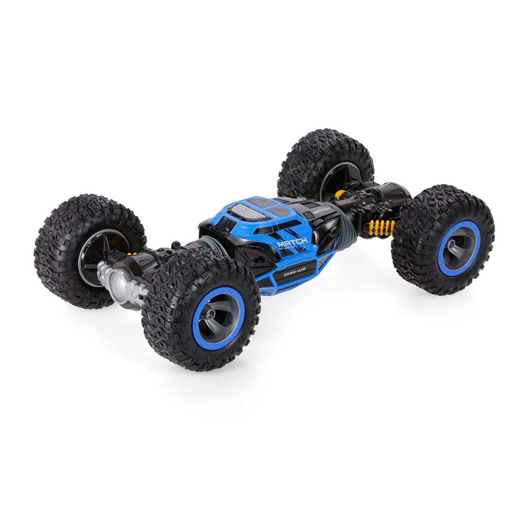 Ferngesteuerter 2.4GHz Doppelseitiger Flip RC Auto Monstertruck Off-Road Buggy 360° Drehung (1:10 Skala) - Blau