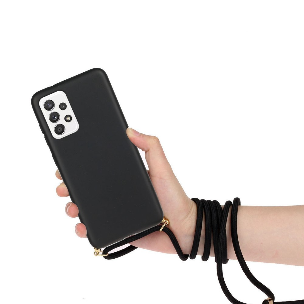 Samsung Galaxy A53 5G Necklace Bio Gummi Case Hülle Eco Friendly Nachhaltig Kompostierbar   Handykette (150cm) - Schwarz