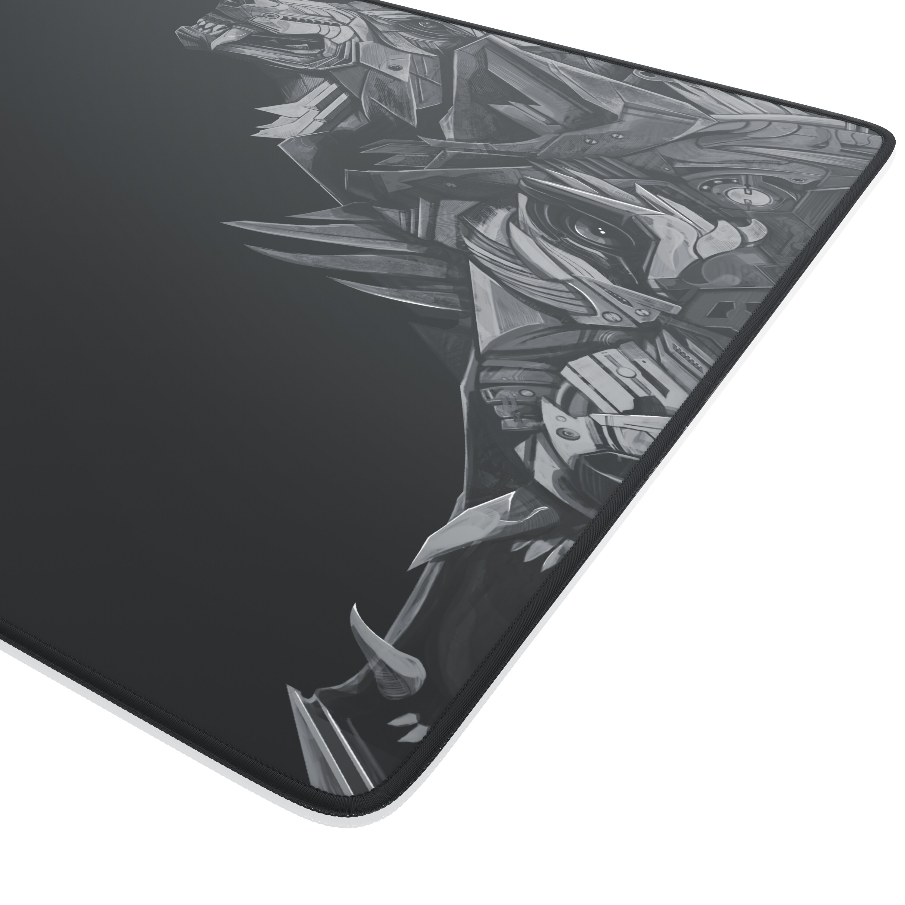 Titanwolf Gaming Mauspad XL, 440 x 350mm Mousepad mit Stoffoberfläche, Gummierte Rückseite, Wolfsmotiv rechts