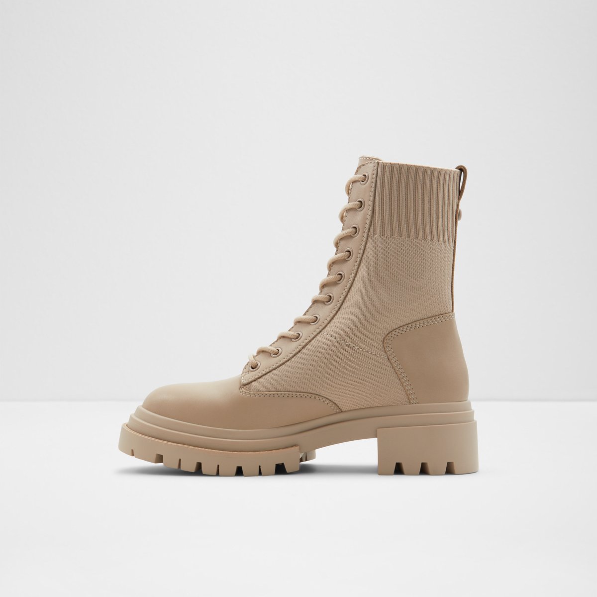 Reflow Light Beige Women Combat boots