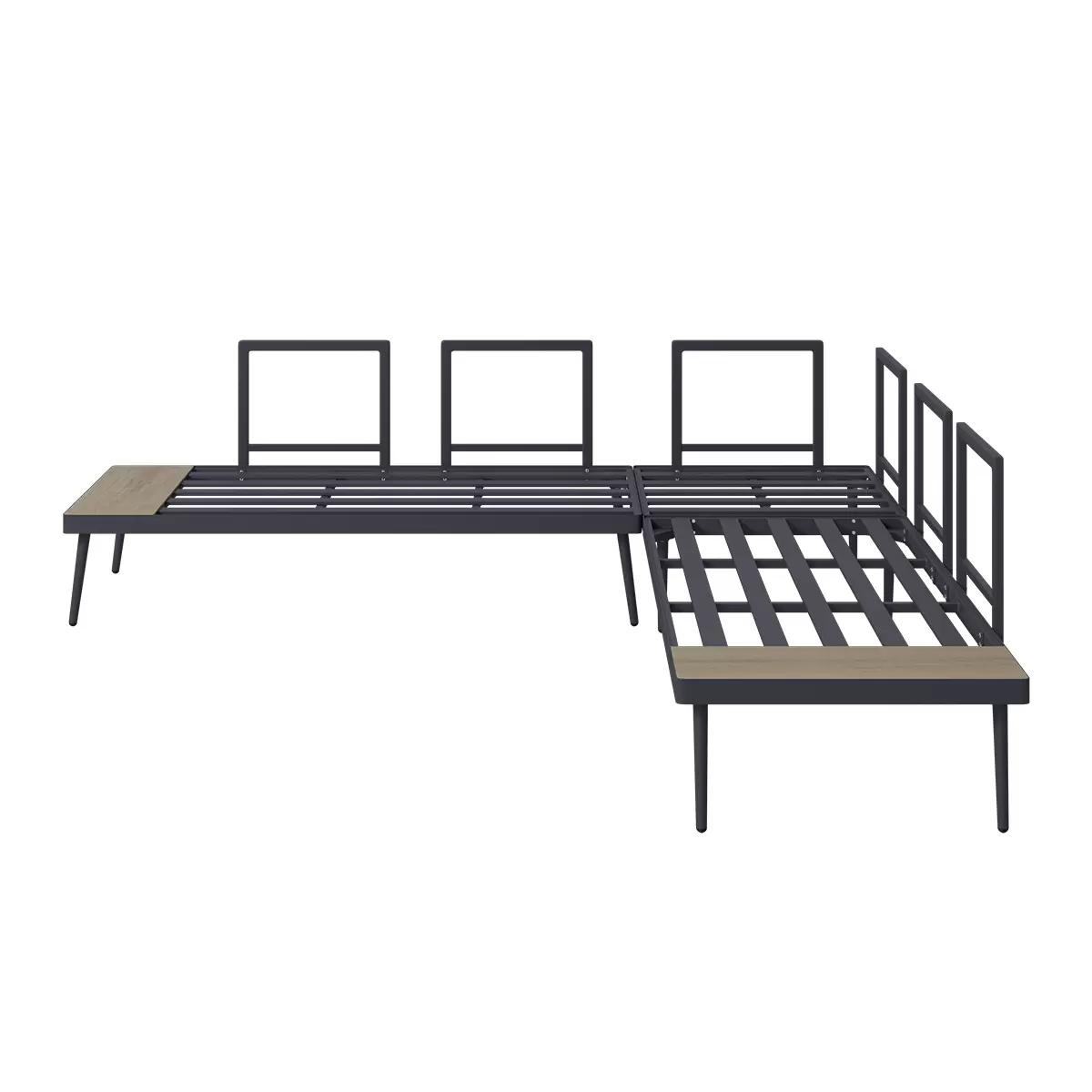 Beldano Loungegarnitur Brügge 3-teilig braun,dunkelgrau