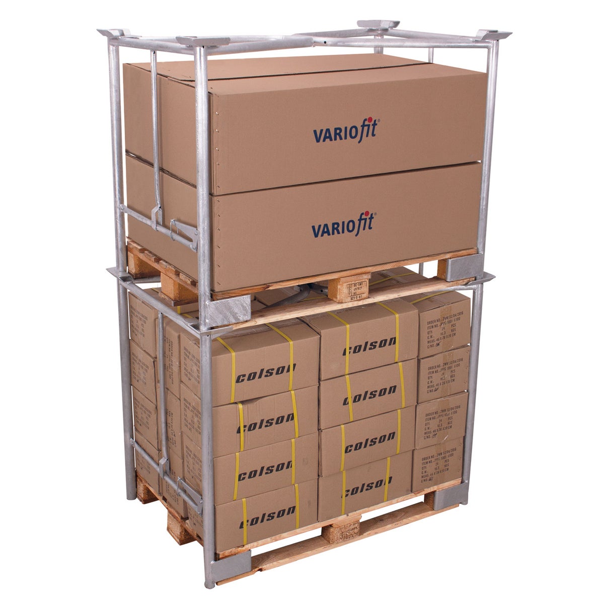 VARIOfit palletopzetrand type 65k met klemvoorziening van gegalvaniseerd staal, afmetingen 1200x800mm, 1000mm hoogte