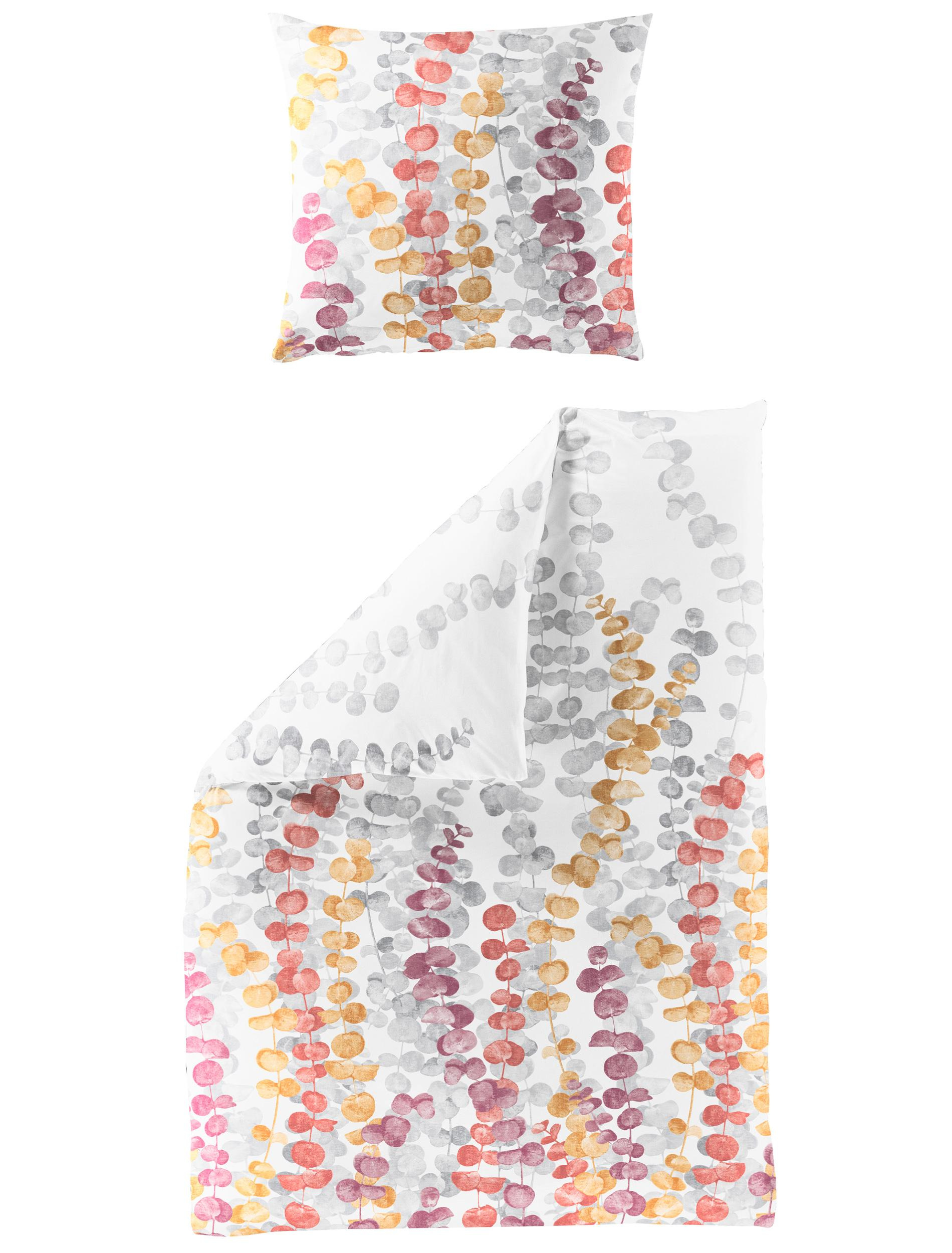 Bettwäsche Mako-Satin rot 135x200cm, mit 1 Kissen