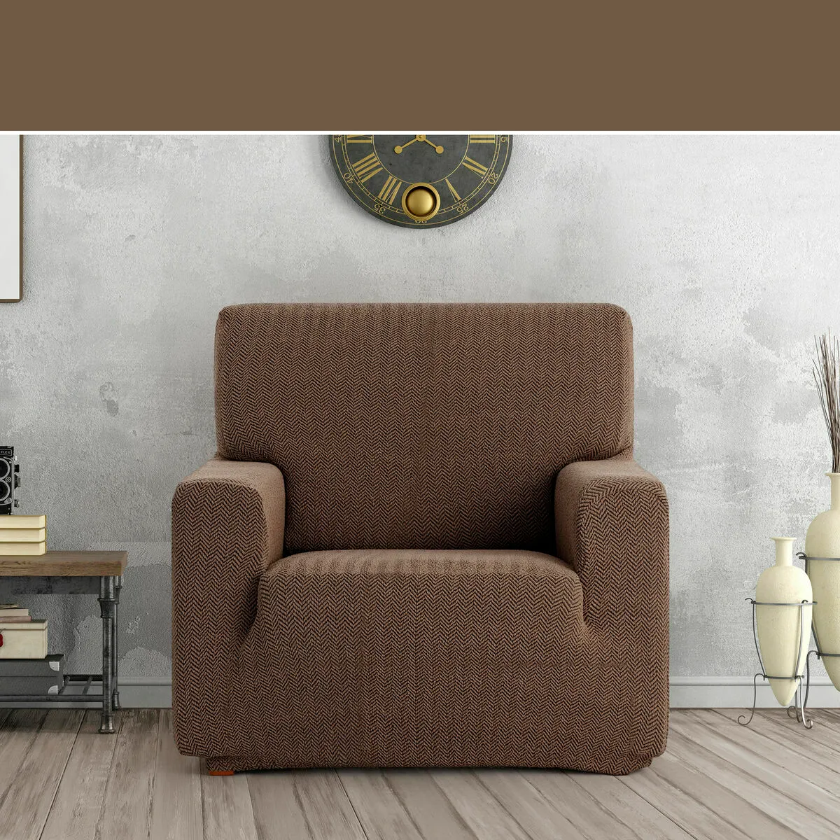 Housse de fauteuil Eysa PREMIUM JAZ Marron 70x120x130 cm