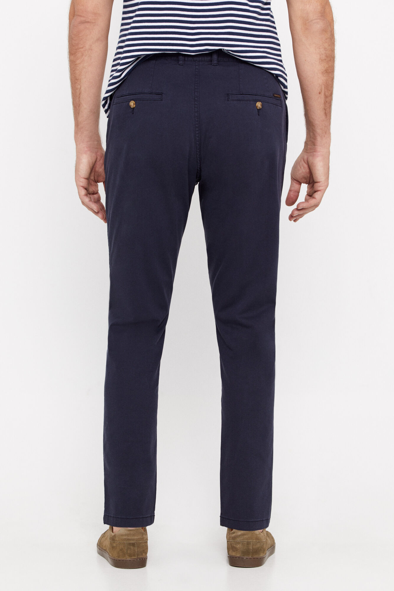 Calça chino leve com corte afunilado - Azul marinho