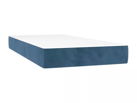 Sommier tapissier et matelas et LED Bleu foncé 90x190cm Velours