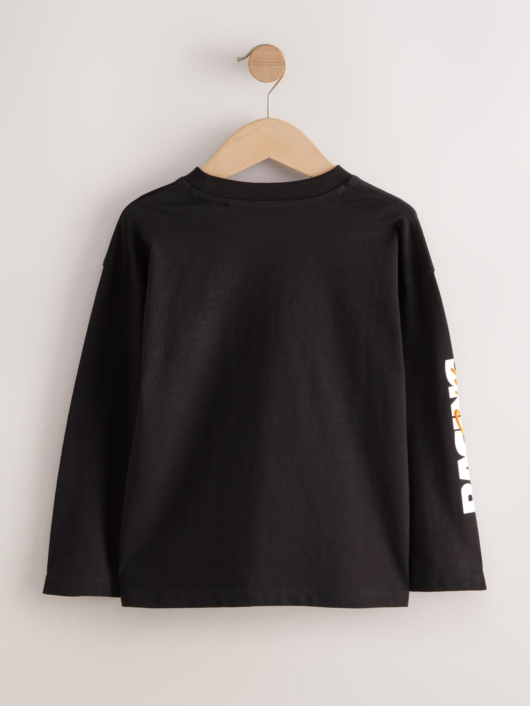 Zwart/wit/grijze auto's - 3 Relaxed Fit T-shirts met grafische print en lange mouwen (3-16jr)