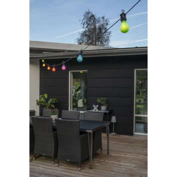 Konstsmide feestverlichting lichtsnoer pastel soft multicolor 10 LED lampen 5 m