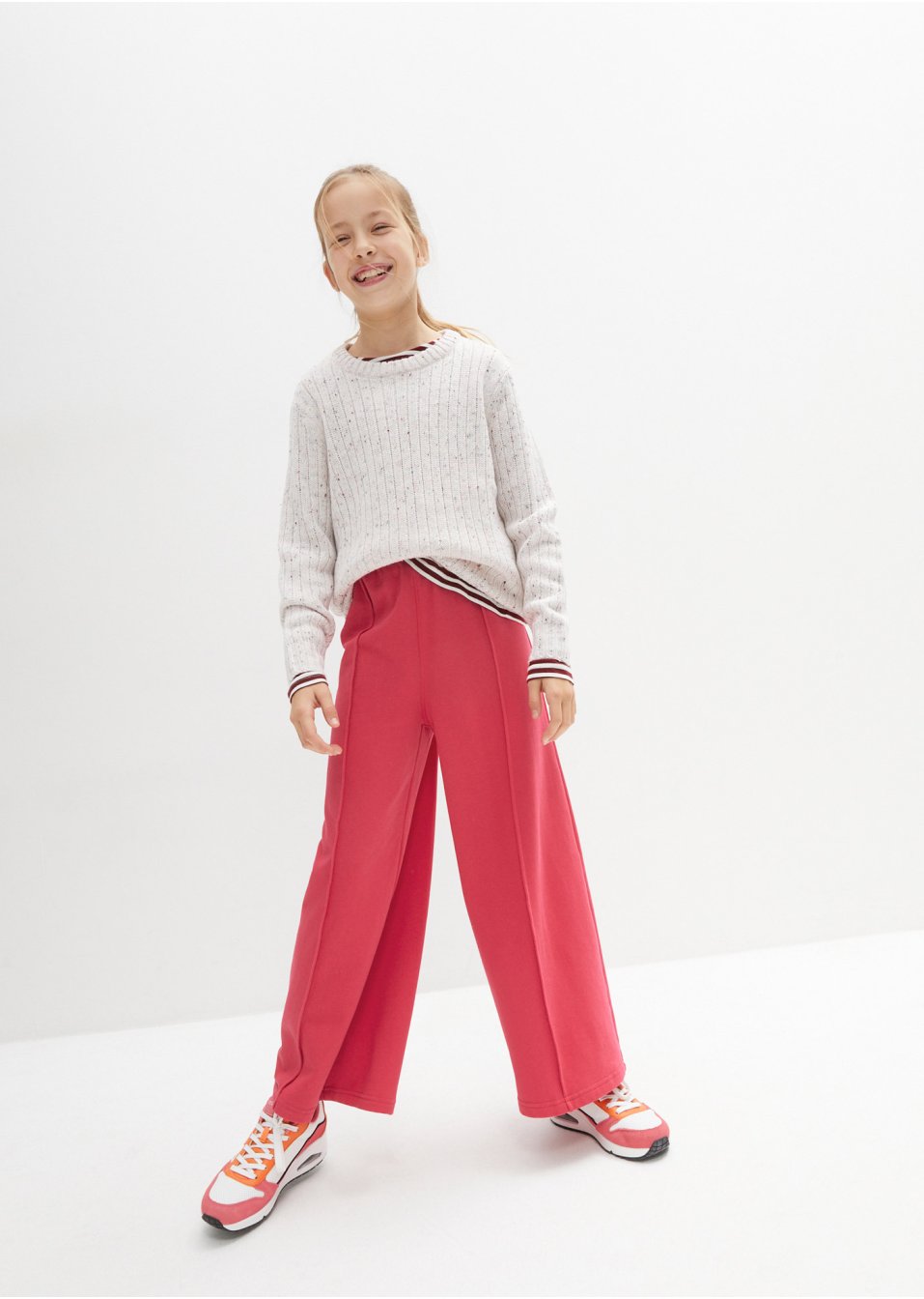 Pantalon sweat ample fille avec passepoil