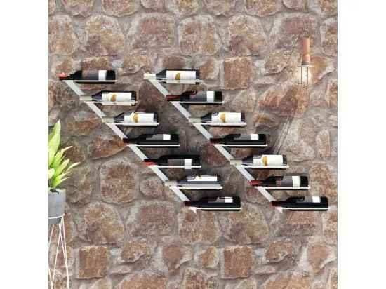 Casier à vin mural pour 7 bouteilles 2 pcs Blanc Métal