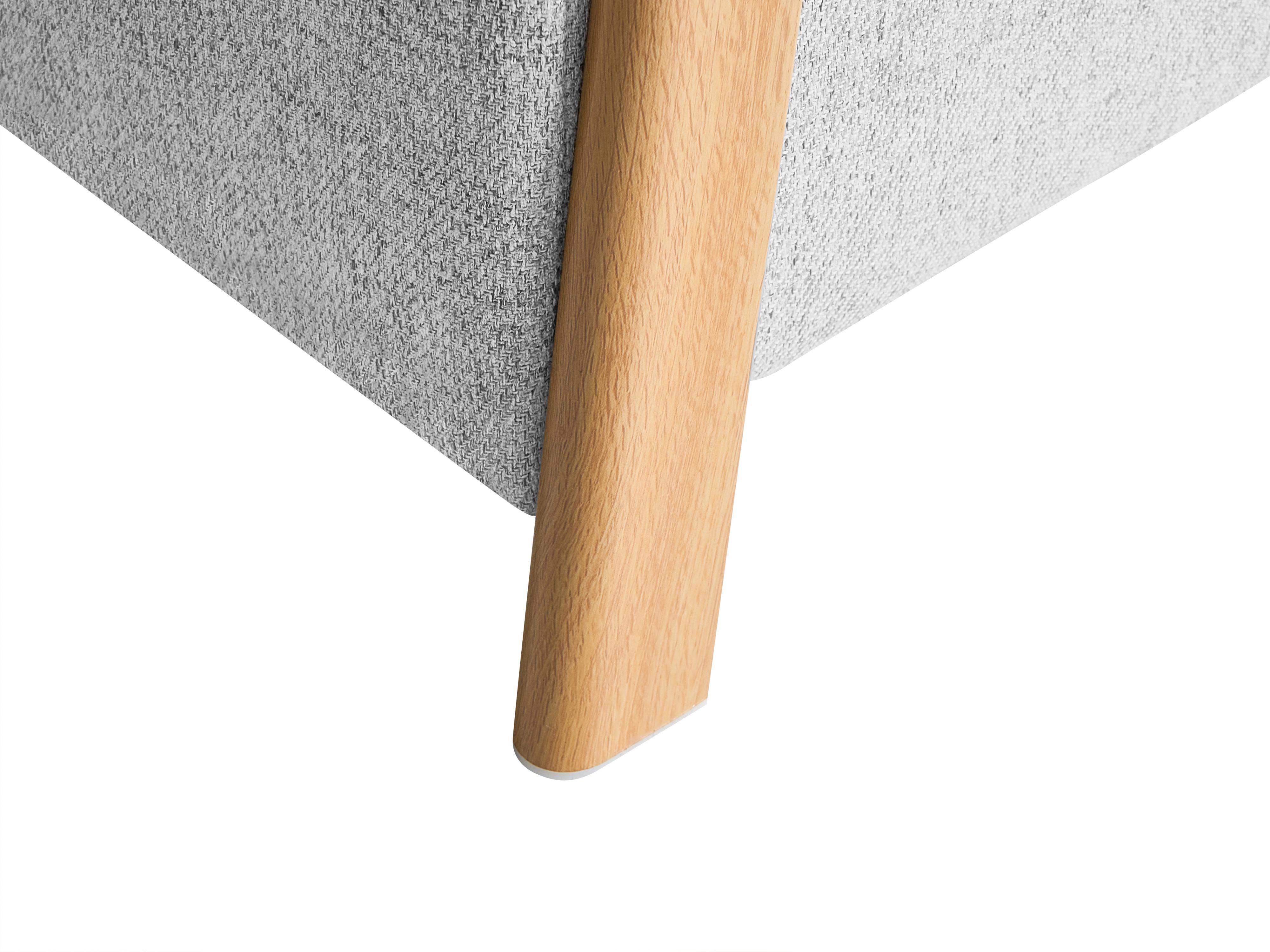 Poef met opbergruimte EDLAND Stof 45 cm 43 cm Lichtgrijs