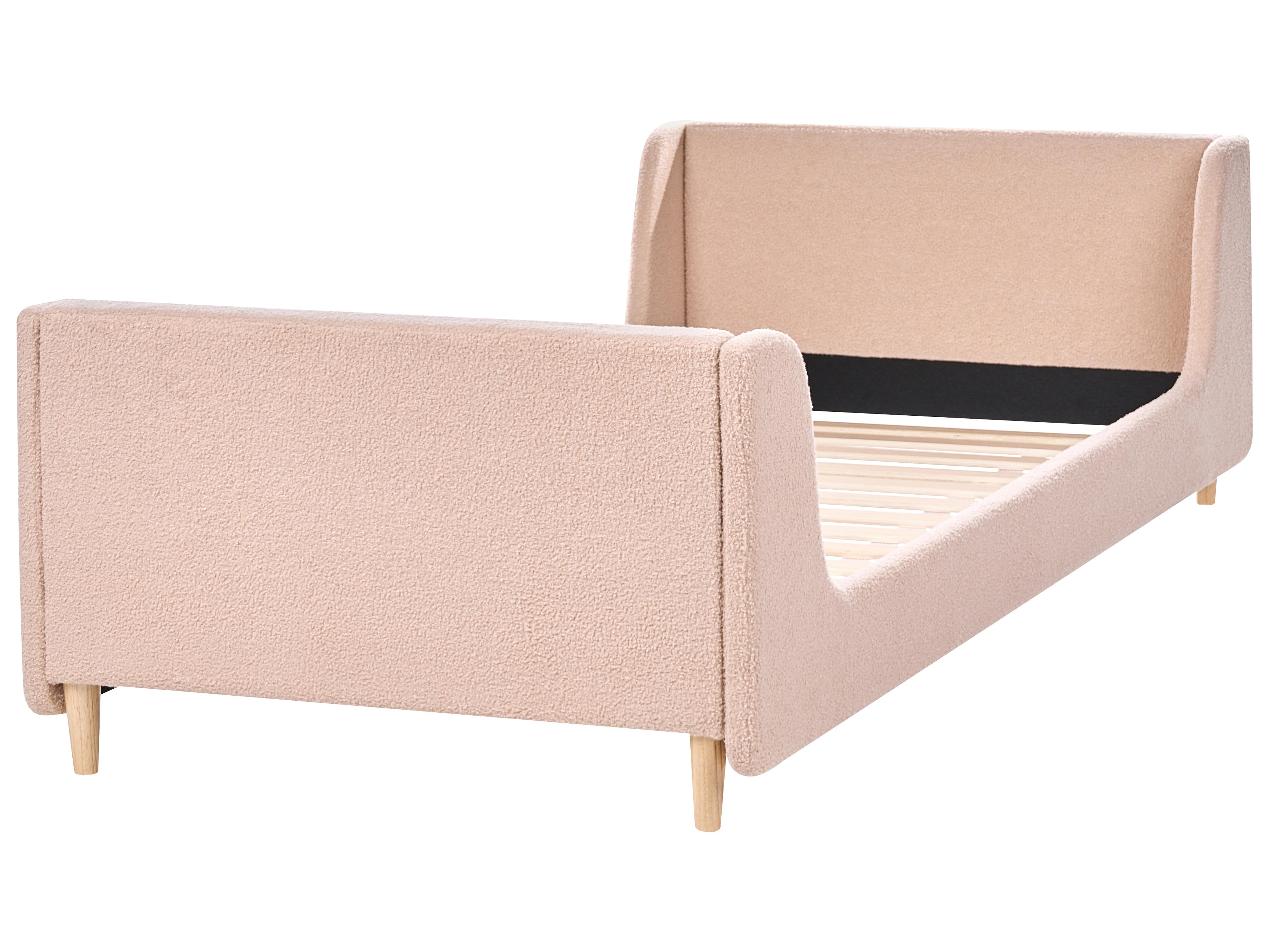 Kinderbed Bouclé LAYE 90 x 200 cm Beige