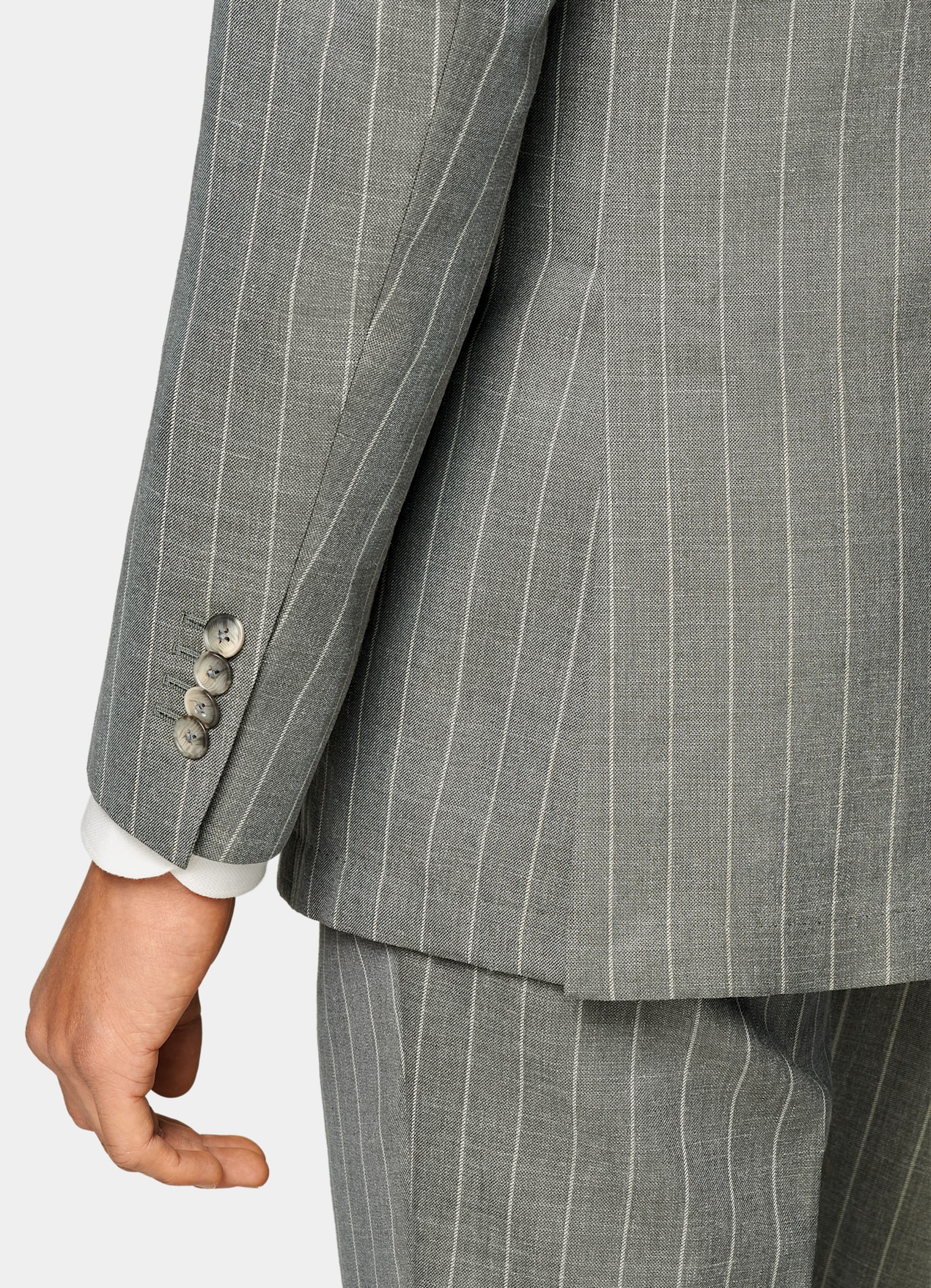 Costume Havana coupe Tailored vert clair à rayures