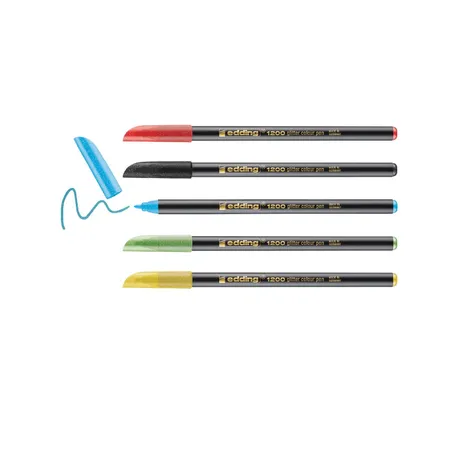 edding 1200 glitzer Fasermaler 1 mm, 5er-Set