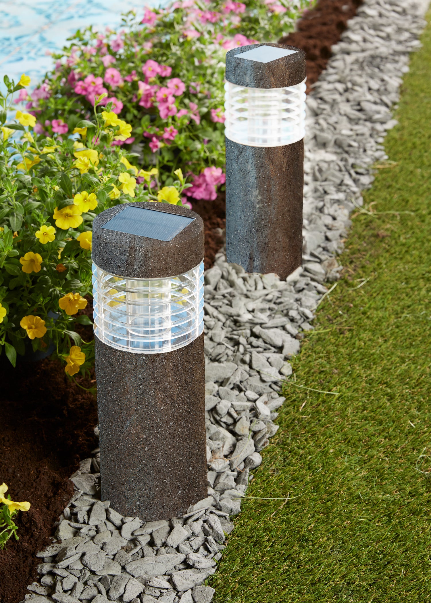 Luxform Lighting solar staande buitenlamp Iowa grijs D 10 H 50 cm