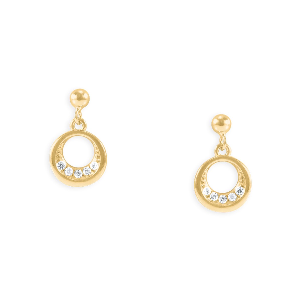 Boucles d'oreilles pendantes plaquées or avec oxydes de zirconium