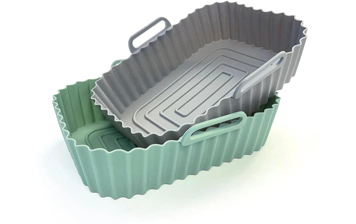 Auflaufform-Set 2 Stück Eckig, Grau/Mint,1500 mlSilikon-Backform