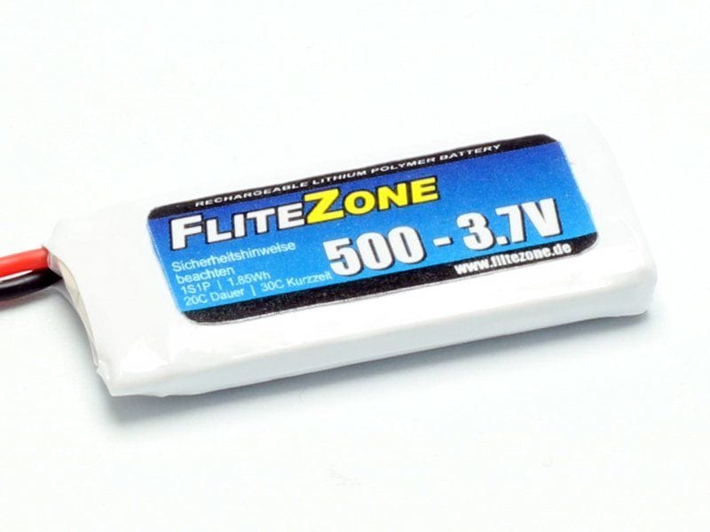 FliteZone RC-Akku LiPo 500 mAh 3.7 V 20C 1S LiPo Akku mit Molex 51005 Stecker für Flugmodelle