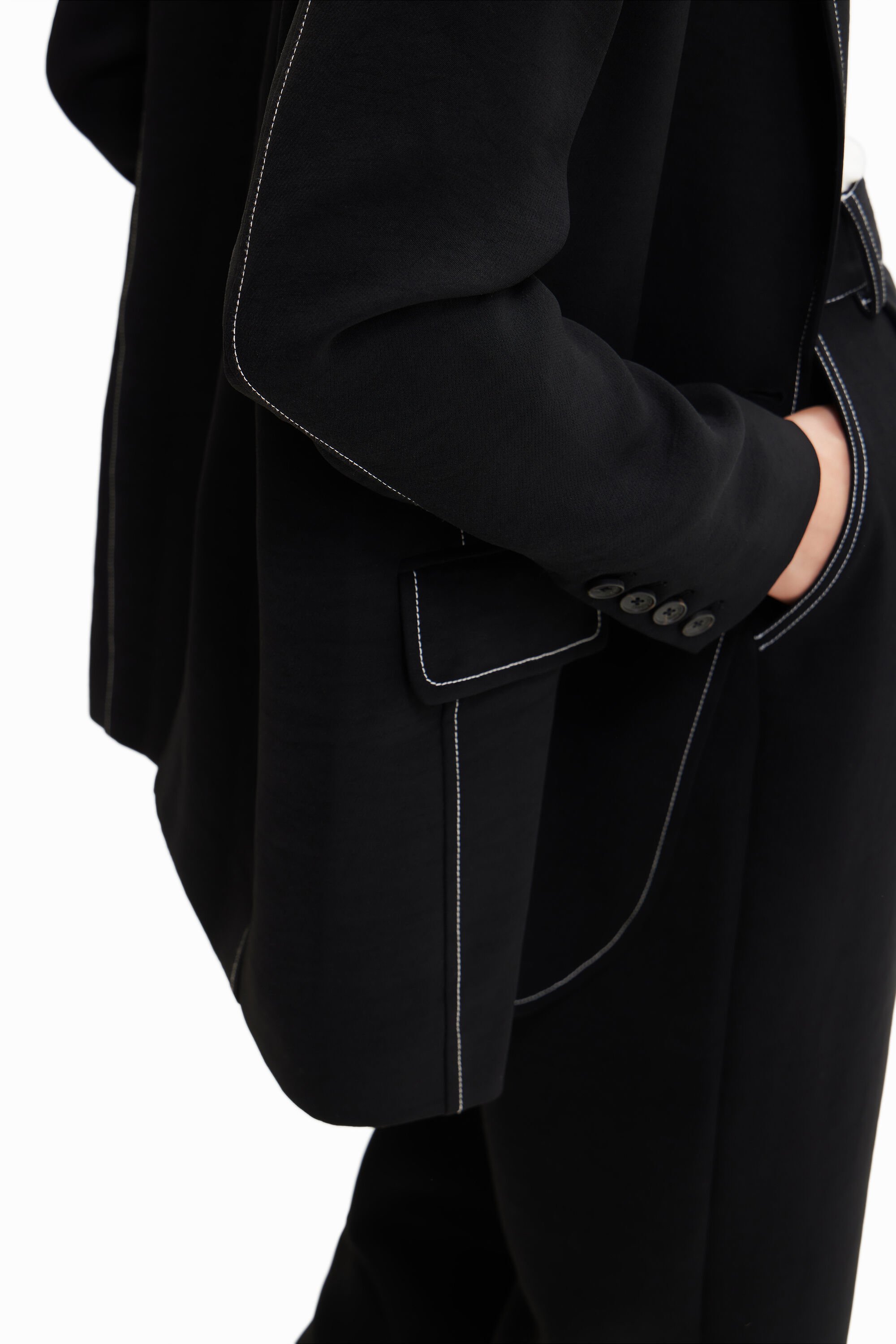 Long blazer surpiqûres