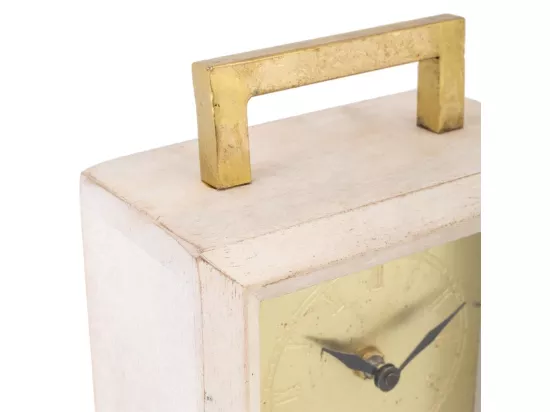 Horloge en bois et métal 15x9x30h