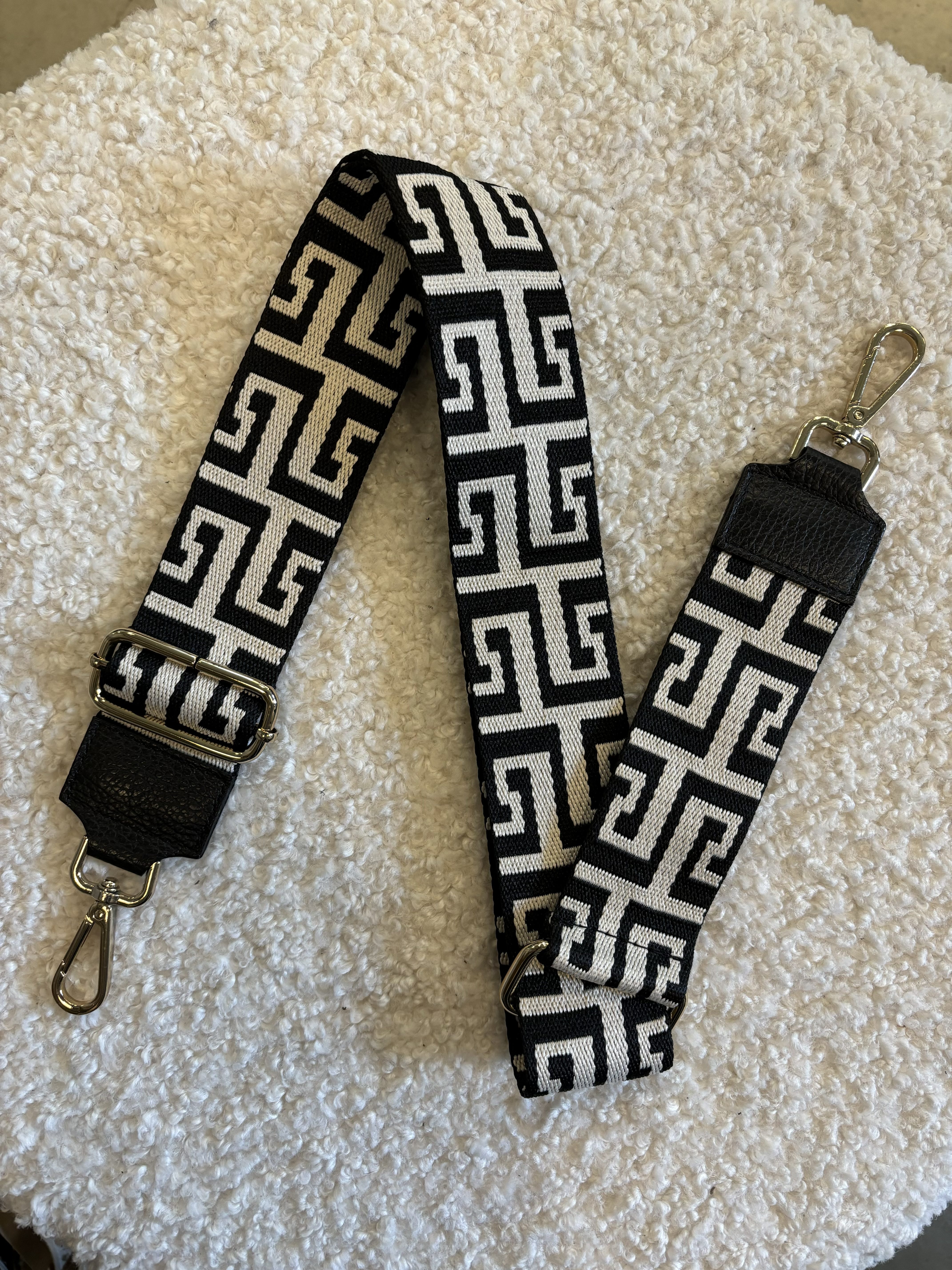 Bag Strap - Maze Zwart/Ecru - Goud