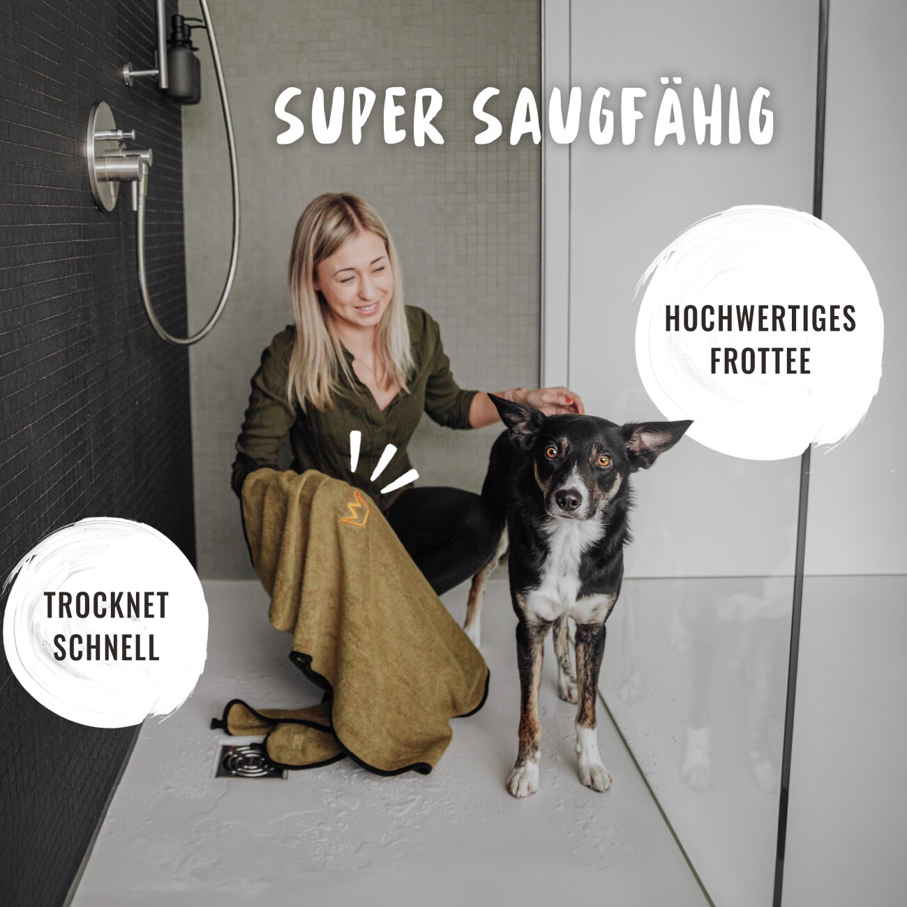 Rudelkönig Hundebademantel – schnelltrocknend & saugstark S