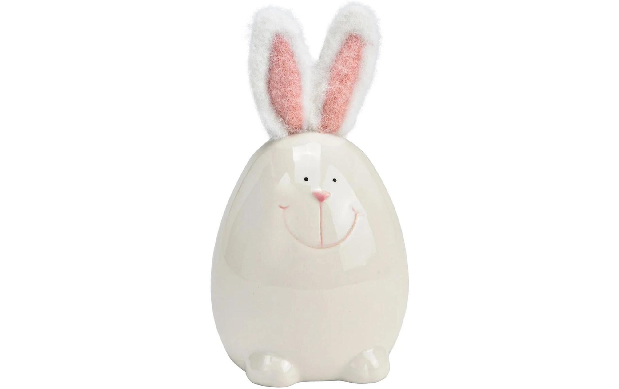 Aufsteller Hase 14 cm, Rosa, WeissDekofigur