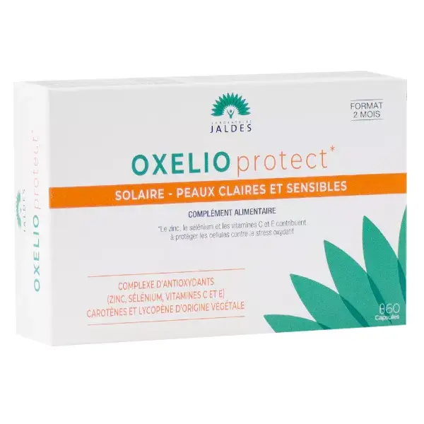 Protetor solar Jaldes Oxelio Protect para pele clara e sensível, 60 cápsulas.