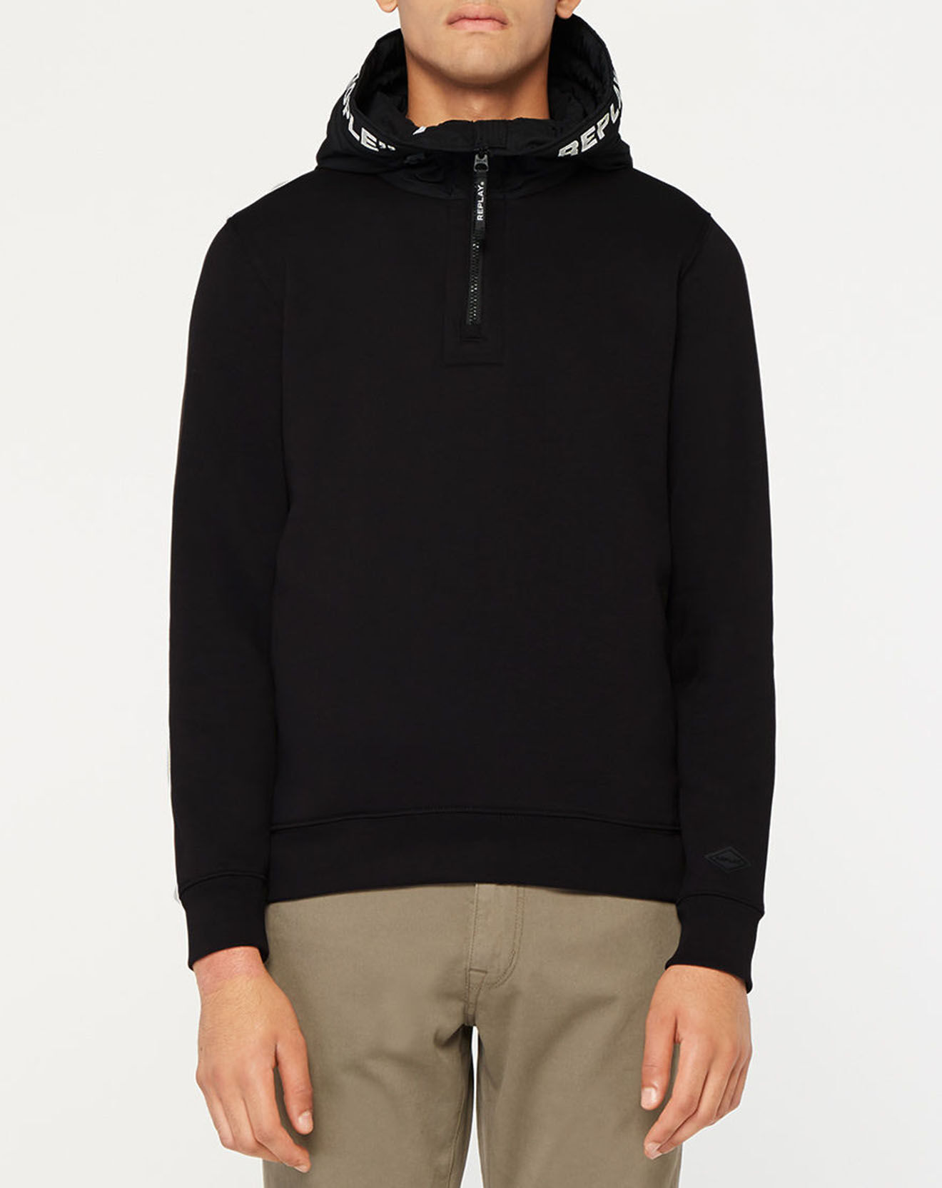 Replay Sweat Hooded Logo à Capuche Zip noir