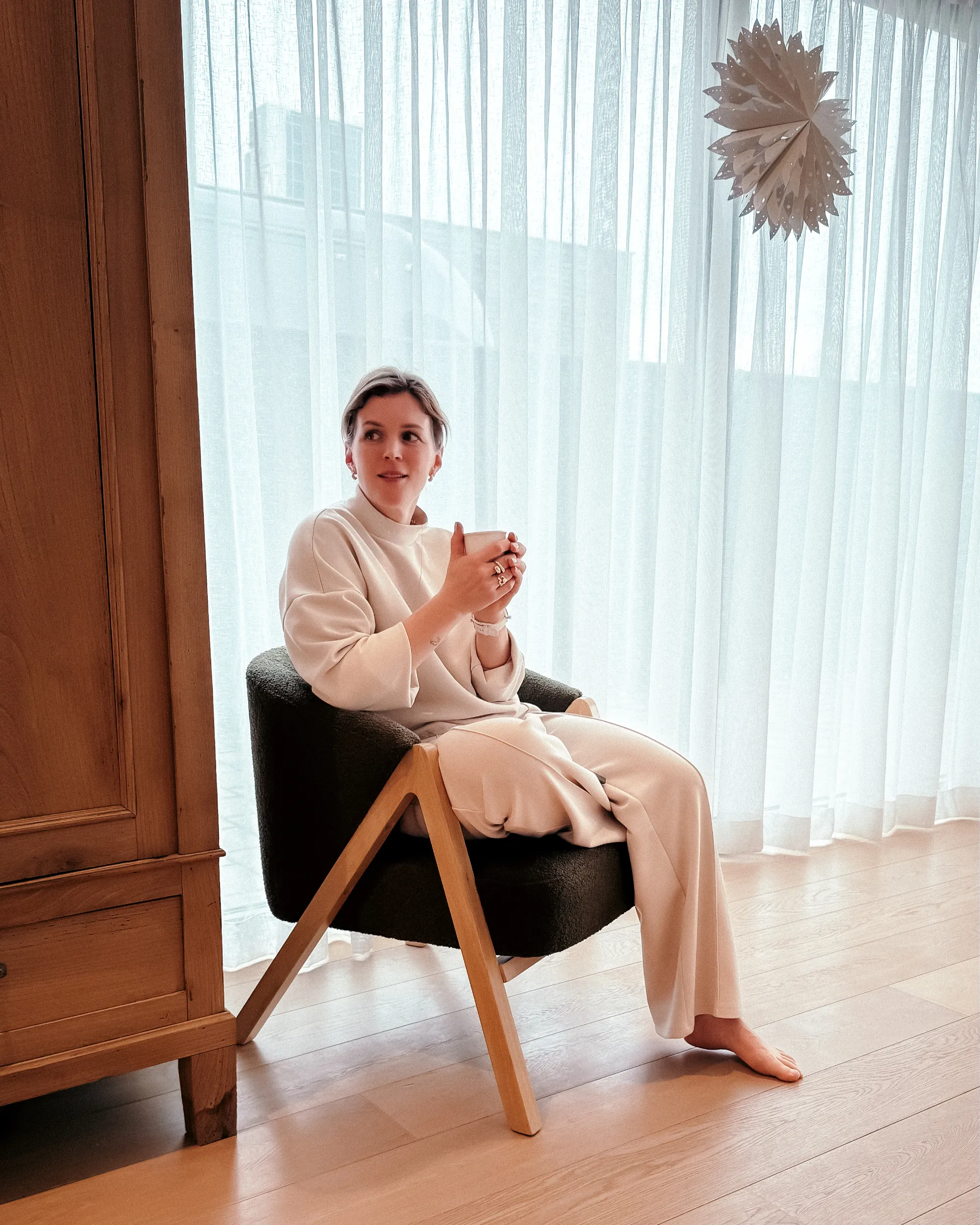 Fauteuil SKEI Bouclé Donkergroen