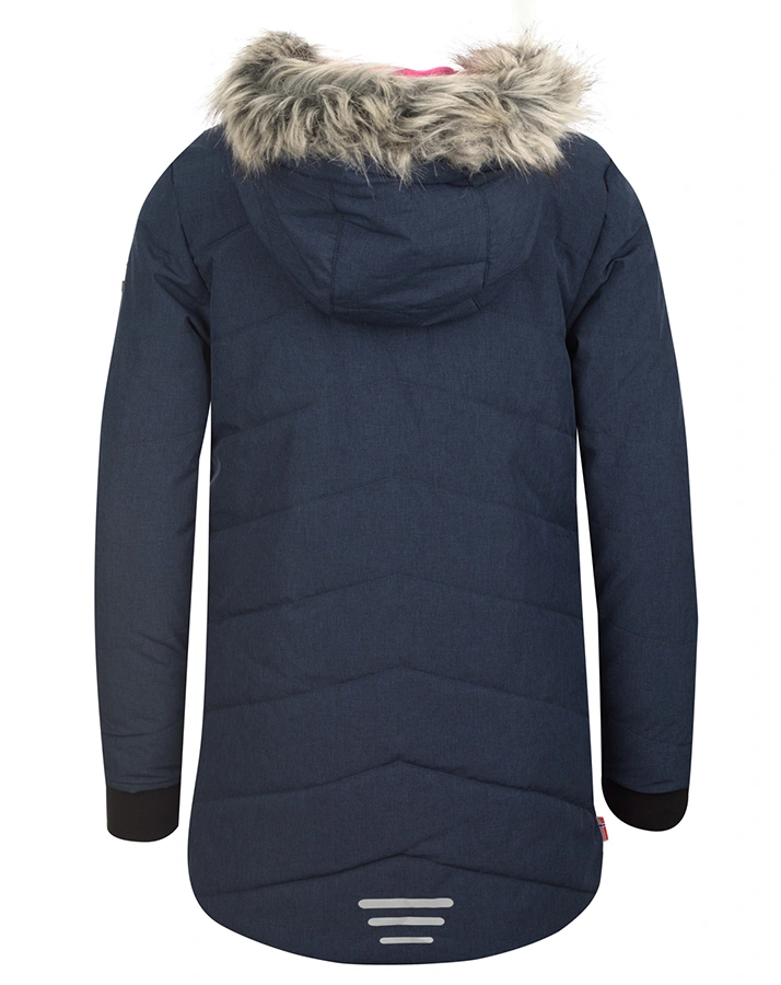 WinterjaKids LIFJELL mit Kunstfellbesatz in navy melange/magenta