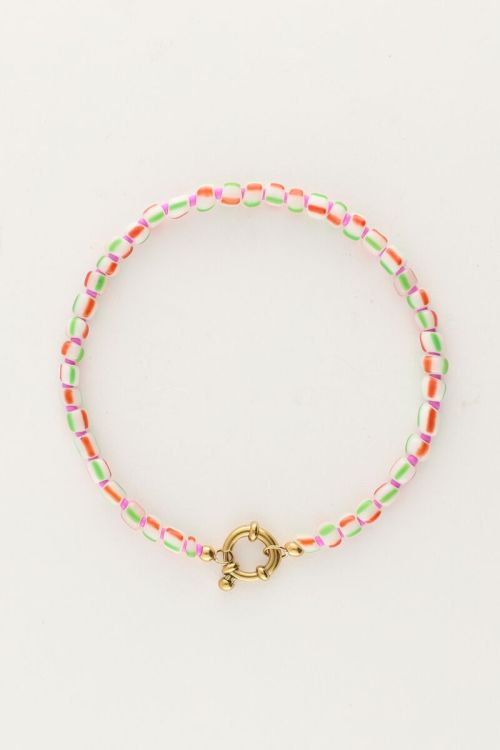 Island groene kralen armband met slotje