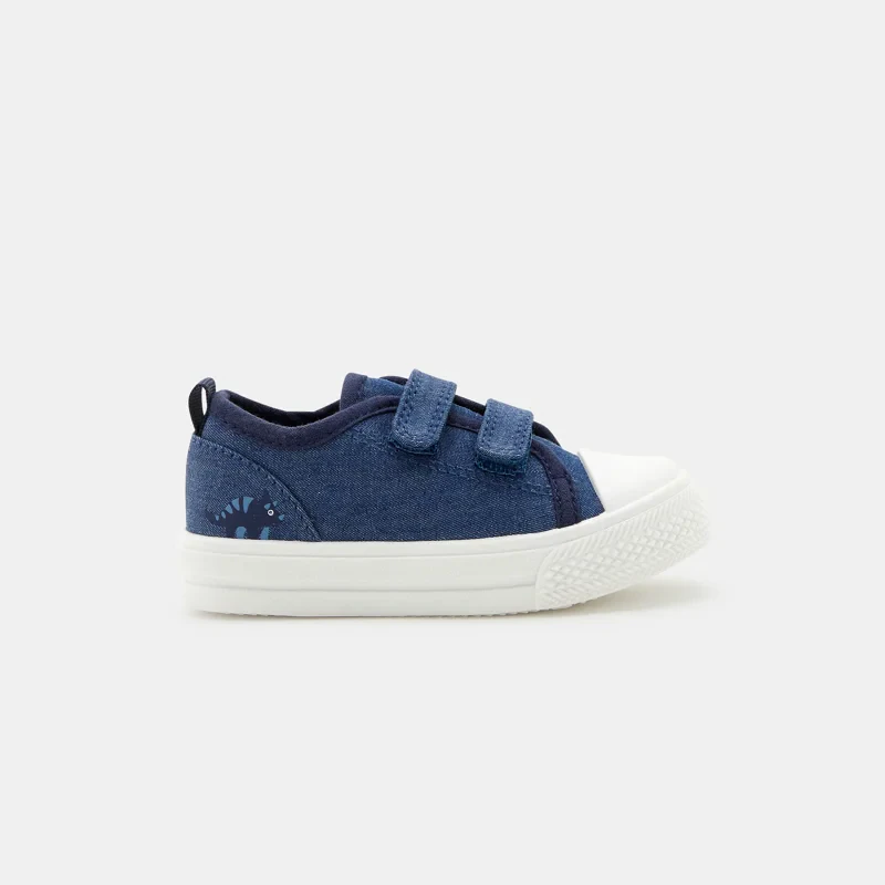 Tennis toile à scratch bleues bébé garçon Bleu
