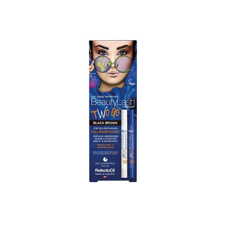RefectoCil Beauty Lash Two Go Pióro koloryzujące do brwi Black Brown  2 x 2,2 g