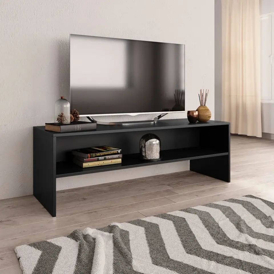 vidaXL - Tv-meubel - Zwart - Bewerkt hout