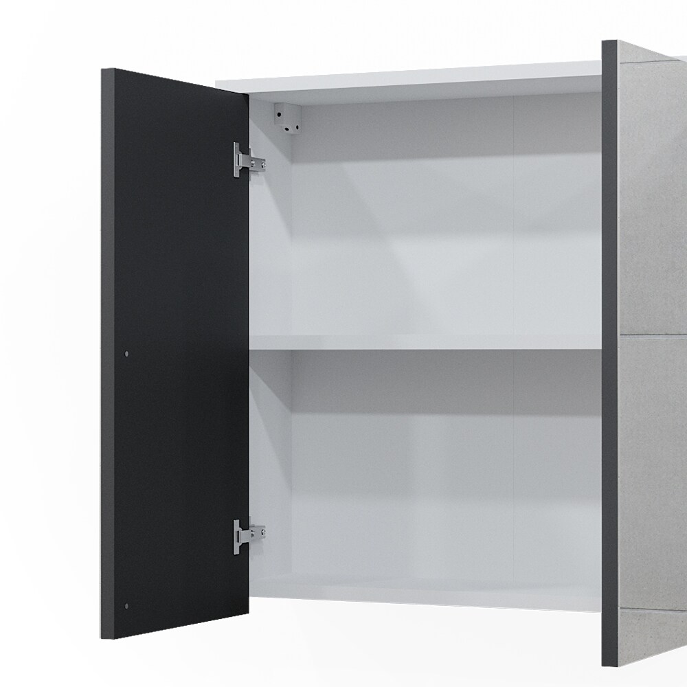 Vicco Spiegelschrank Maltin Weiß Anthrazit 60 x 60 cm Badezimmer