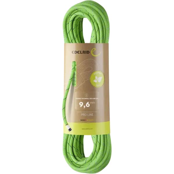 Corde alpinisme EDELRID TOMMY CALDWELL ECO DRY DT 9,6MM X 80M NEON GREEN