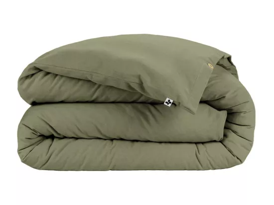 HEDDA - Housse de Couette 260x240cm Flanelle de Coton Coloris Romarin