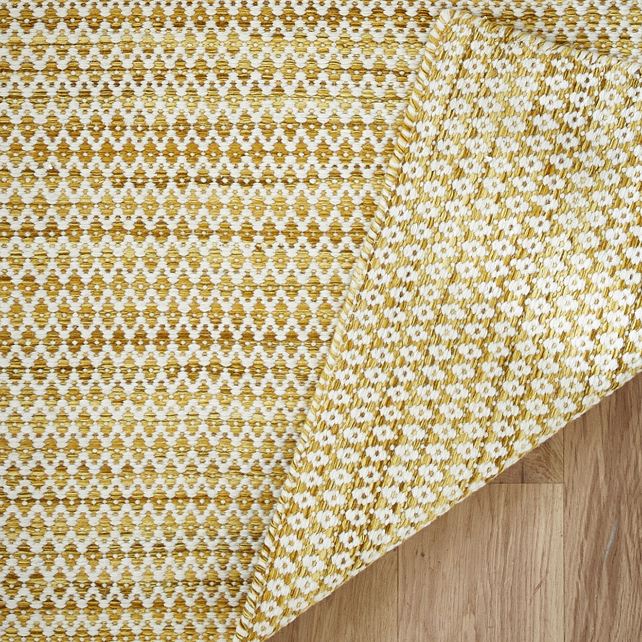 Cyrillus Tapis 100% Laine graphique jaune moyen - 120x180 cm