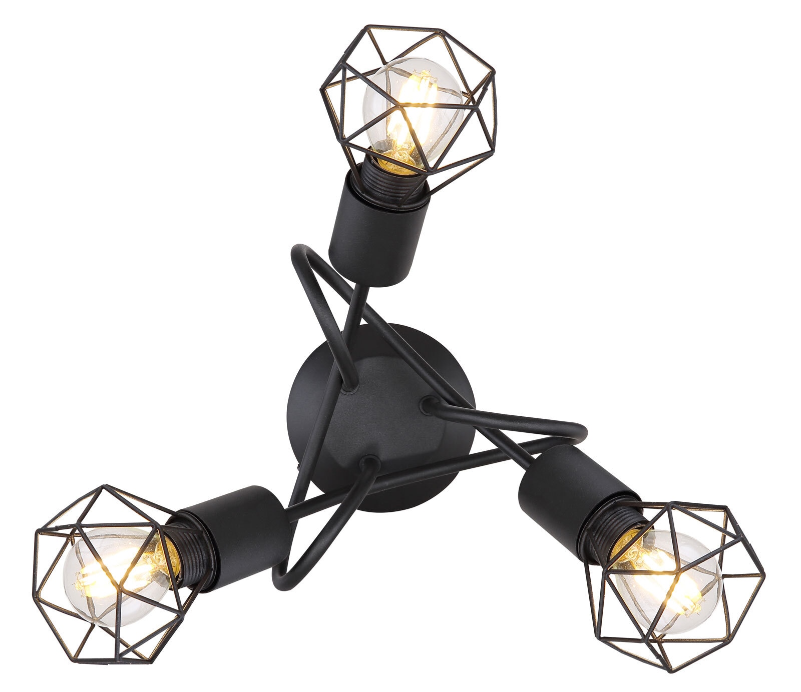 XARA I Deckenlampe schwarz 54802S-3D, D/H: 36 x 20 cm, Metall