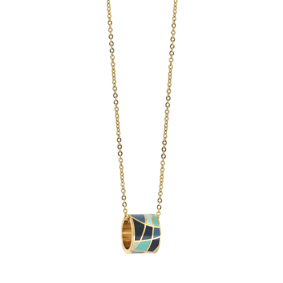 Collier Art M1 acier doré or