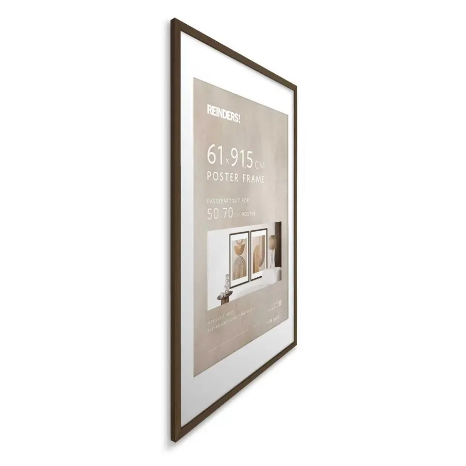 Wissellijst posterlijst Poster 61x91,5 of 50x70 Walnoot - 61x91,5cm