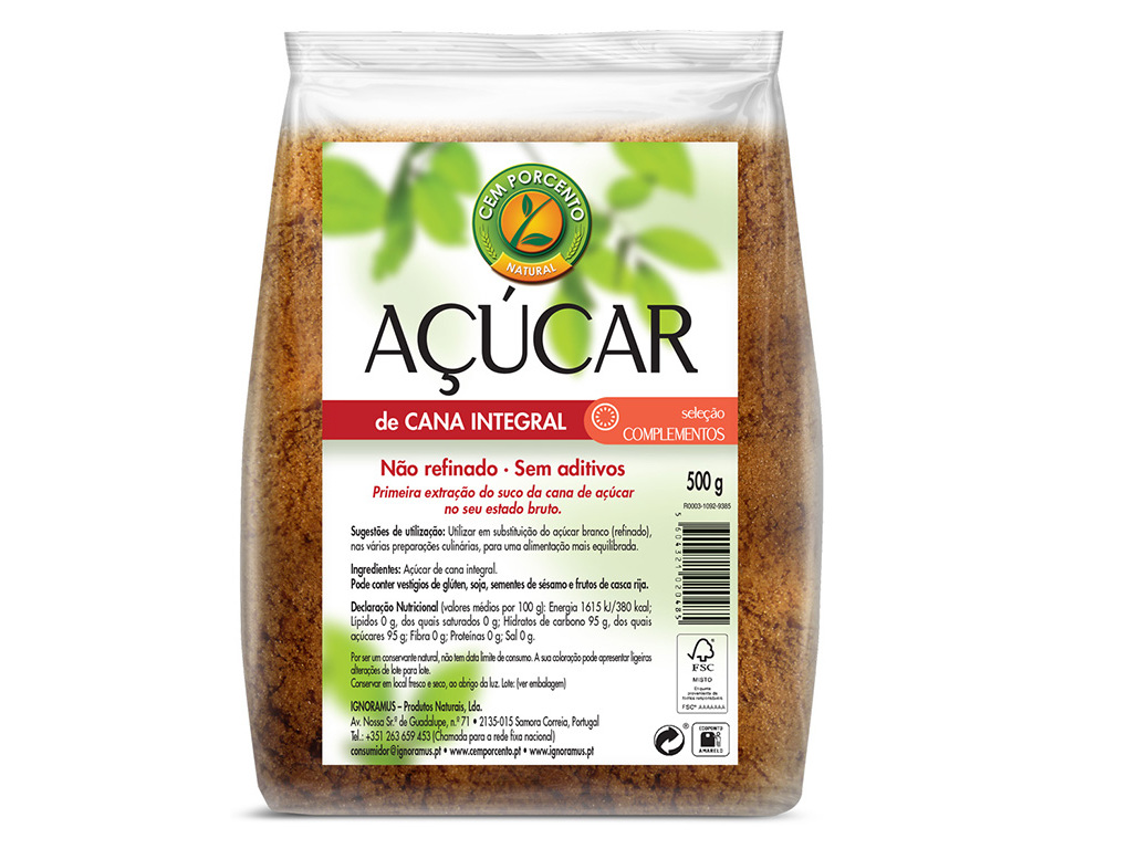 AÇÚCAR CEM PORCENTO CANA INTEGRAL 500G