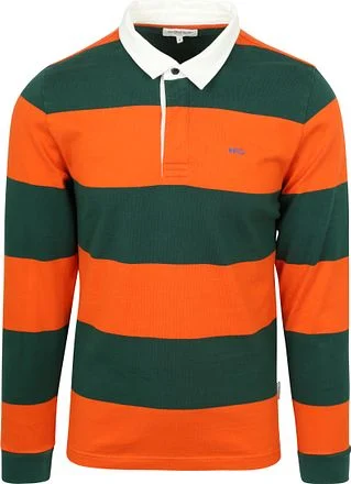 McGregor Rugbyshirt Streep Oranje Groen MM242.8004.03-7003 kopen