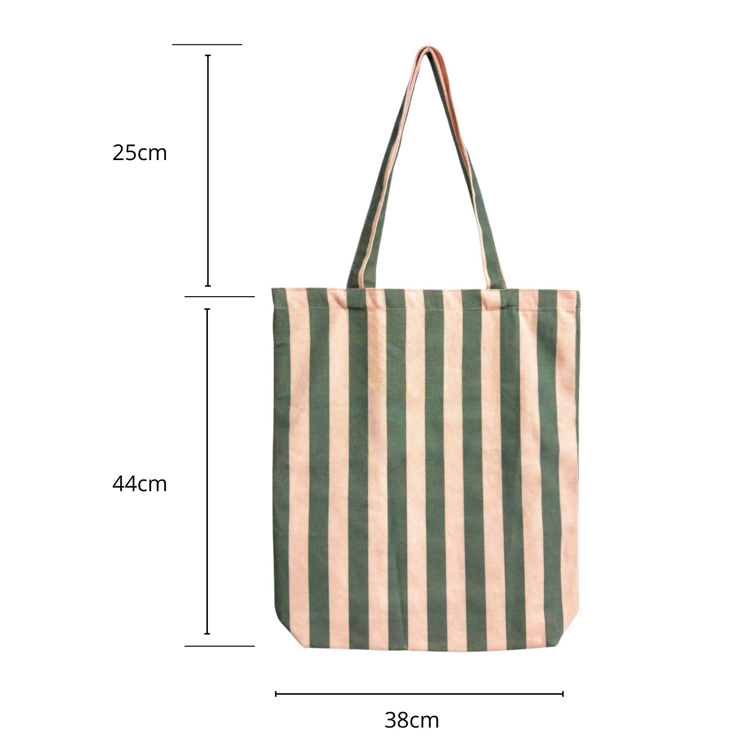 Tas Katoen stripes/lychee pink green